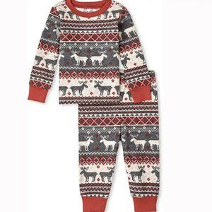 The Children’s Place Unisex Kids Thermal Reindeer Fairisle Snug Fit  PJ Size 7
